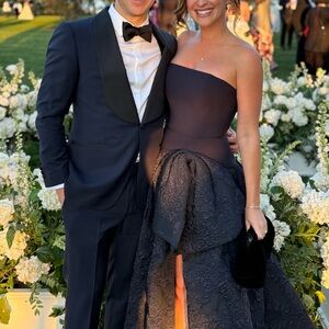 Marchesa Notte Strapless Navy Gown